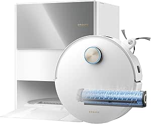 dreame Aqua10 Ultra Roller Robot Vacuum Cleaner, 30,000 Pa Suction, 8 cm Obstacle Avoidance, Roller Self Cleaning, Automatic Emptying, Intelligent Voice Control, White, 2 Year Warranty, White